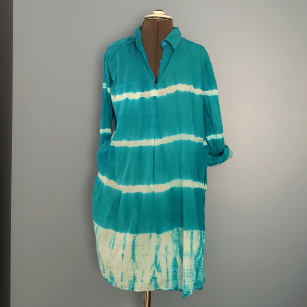 🍓Size large, teal swim suit cover-up
